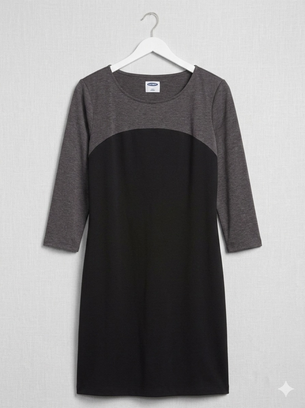 Old Navy Two-Tone Ponte Shift Dress in Black and Gray